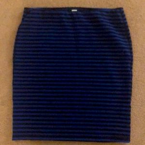 Old Navy, royal blue & black stripped skirt